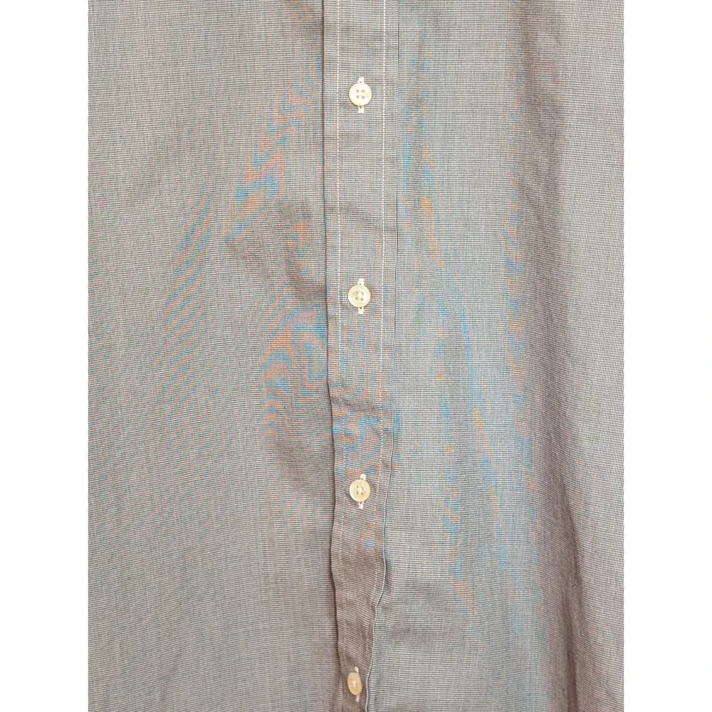 Polo Ralph Lauren Classic Fit Easy Care Micro Check Shirt Grey White 17 34/35